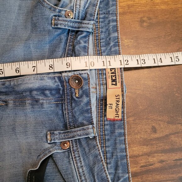 Seven7 Jeans Mens 34x32 Measures 34x30 Slim Straight Leg Medium Light Wash Denim - Picture 7 of 9